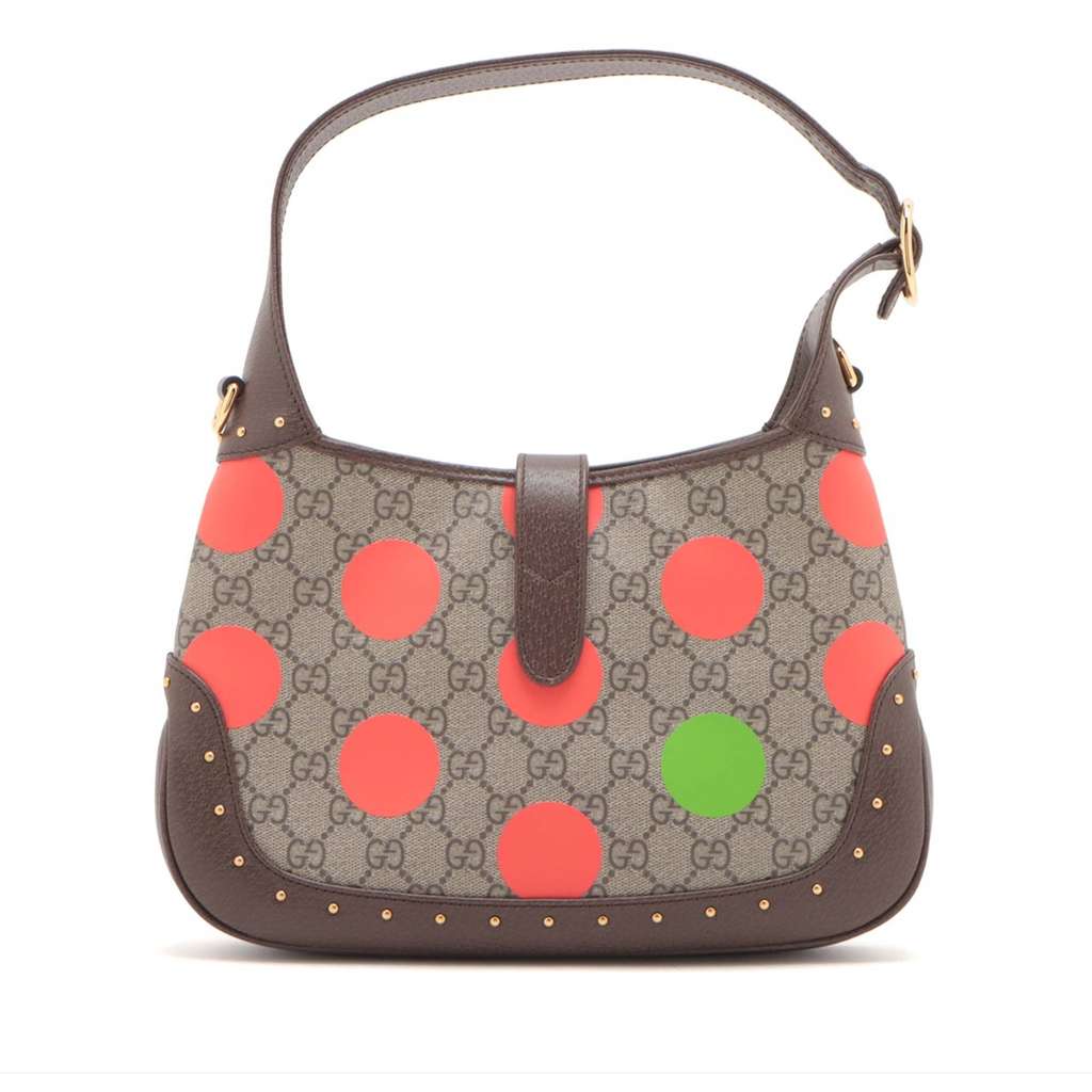 Gucci Small GG Supreme Polka Dot Jackie 1961 Satchel - Back view