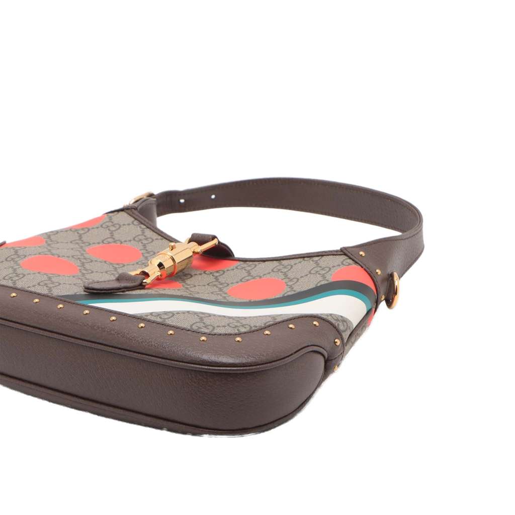 Gucci Small GG Supreme Polka Dot Jackie 1961 Satchel - Side view