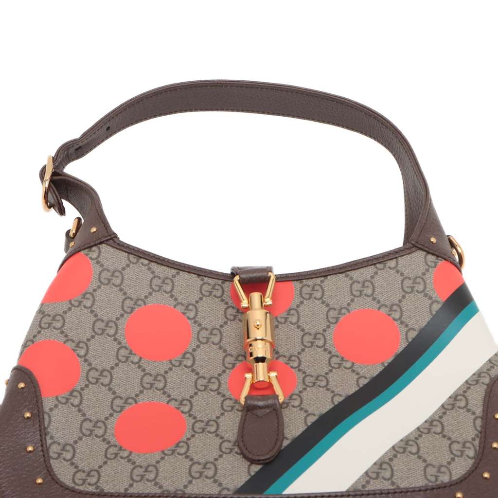 Gucci Small GG Supreme Polka Dot Jackie 1961 Satchel - Detail 2