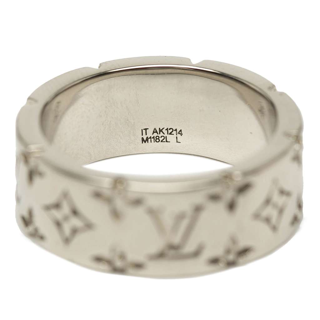Louis Vuitton Silver Plated Monogram Mosaic Ring L - Image 6