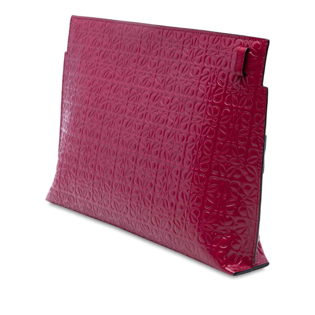 Loewe Embossed Calfskin Anagram Repeat T Pouch - Back view