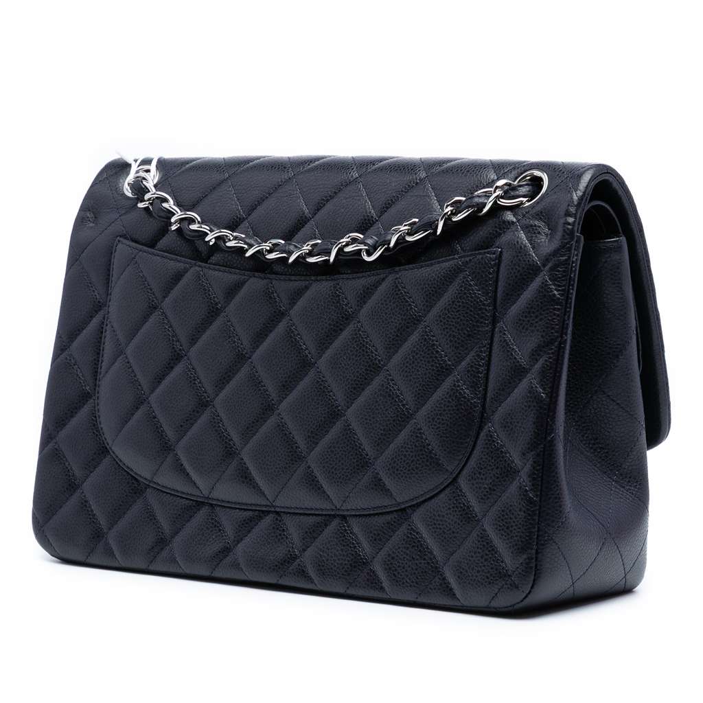 Chanel Jumbo Classic Caviar Double Flap - Back view