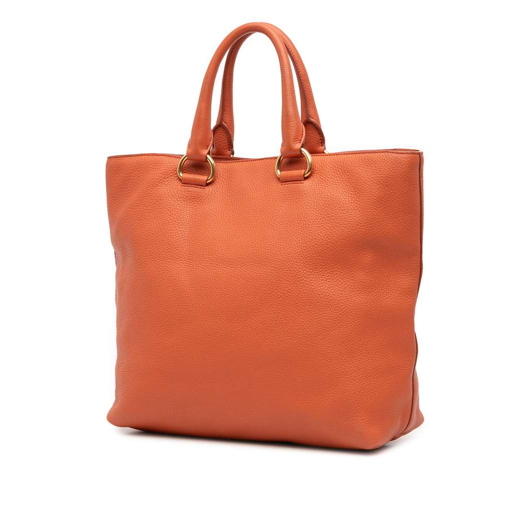 Prada Vitello Daino Open Convertible Tote - Back view