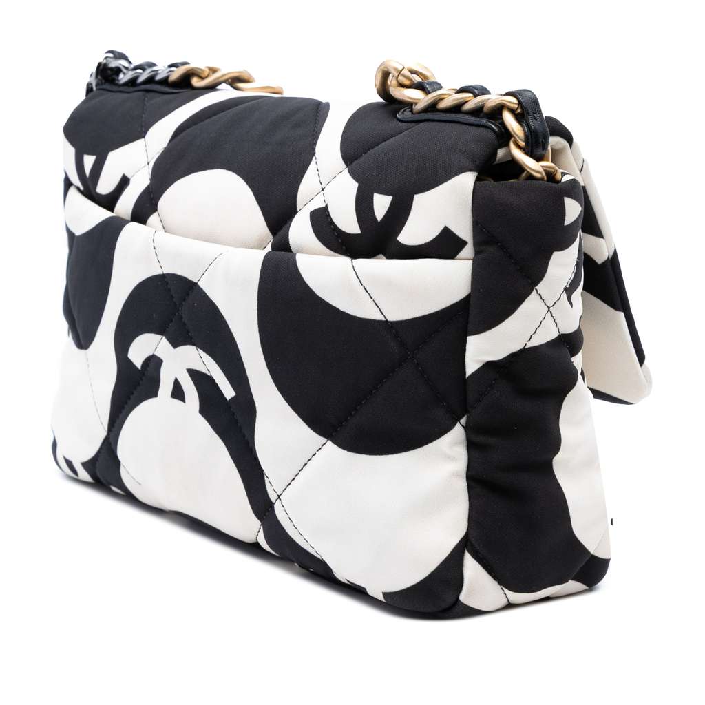 Chanel Medium Printed Silk 19 Flap - Back view