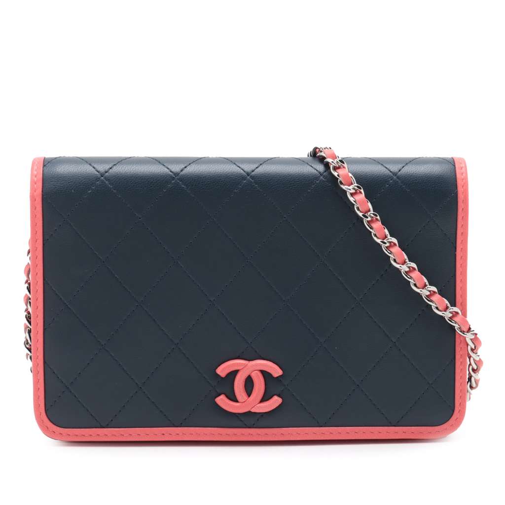 Chanel Quilted Lambskin Color Pop Wallet on Chain