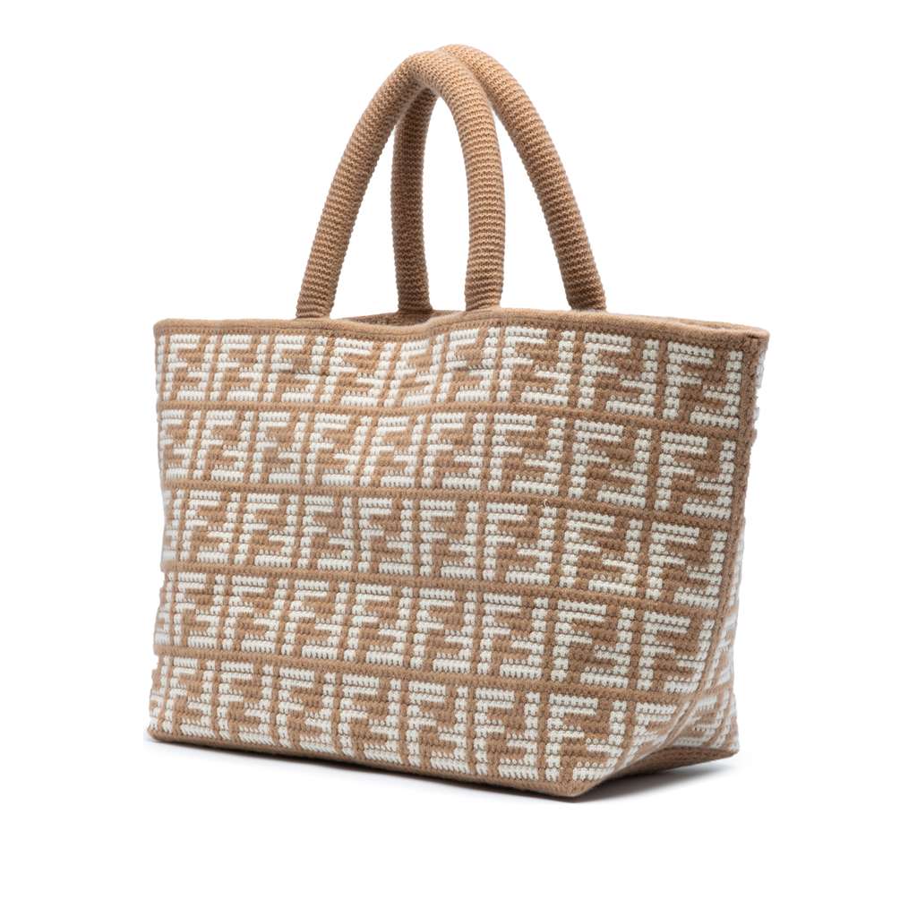 Fendi Large Zucca Cashmere Shopper Tote - Back view