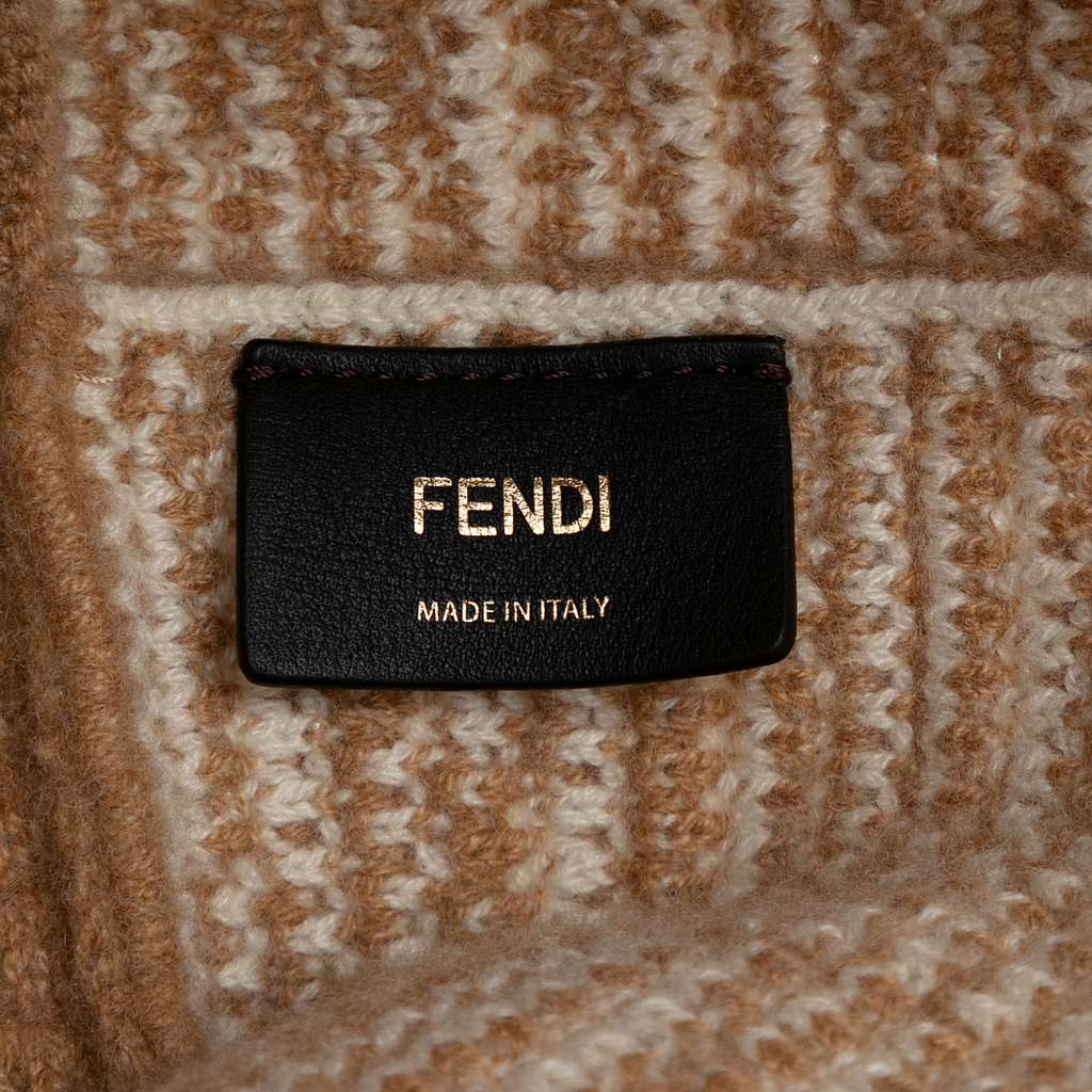 Fendi Large Zucca Cashmere Shopper Tote - Side view