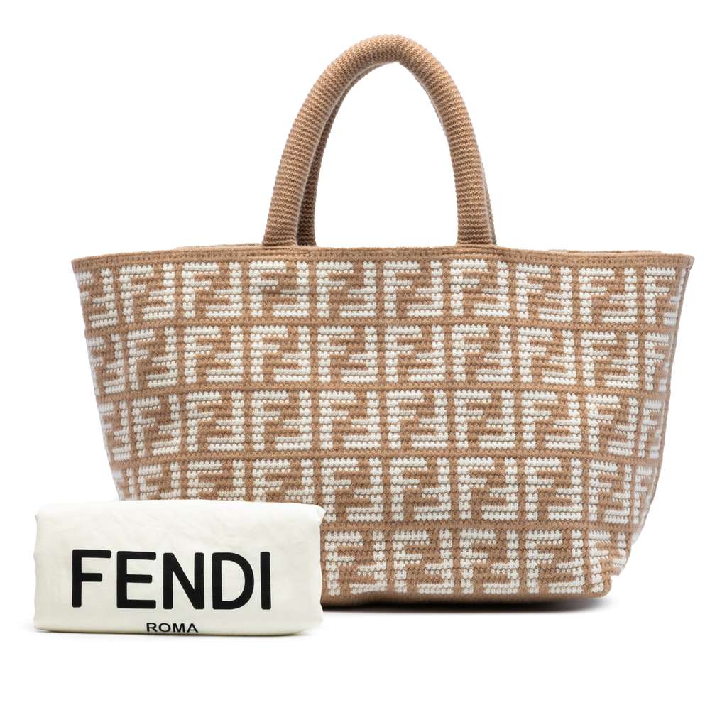 Fendi Large Zucca Cashmere Shopper Tote - Image 10
