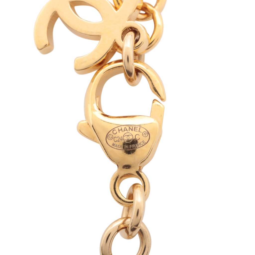 Chanel Gold Plated Glitter Enamel CC Star Pendant Necklace - 4