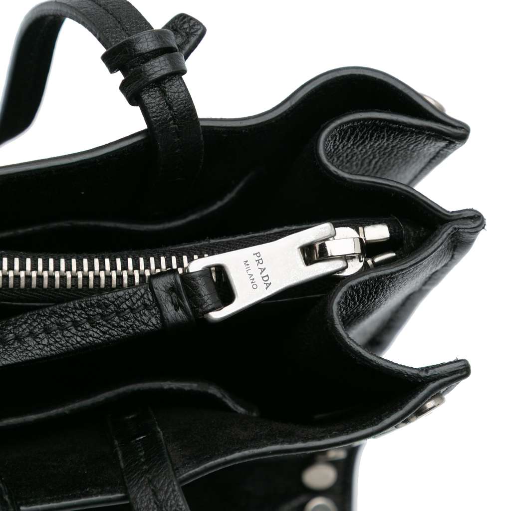 Prada Glace Calf Studded Etiquette Tote - Image 10