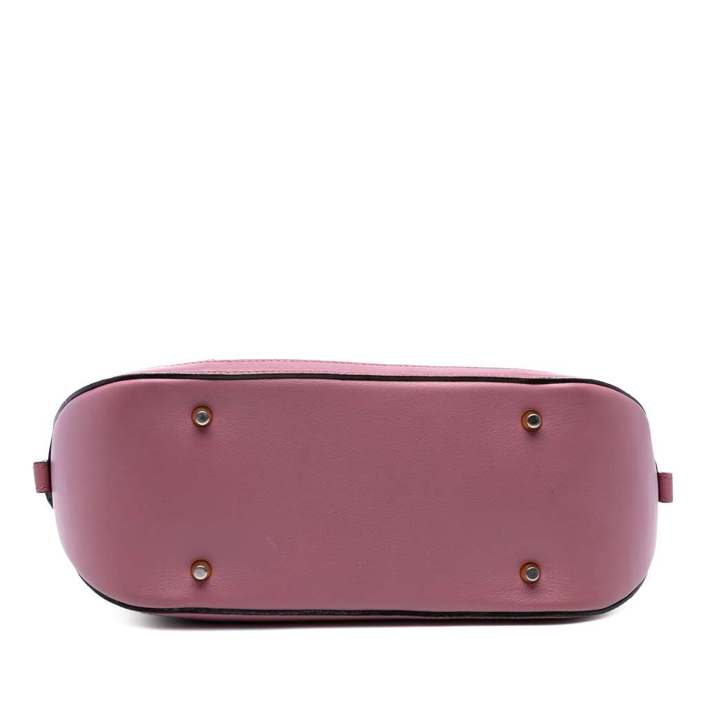 Burberry Small Leather Trimmed House Check Canvas Bridle Orchard Satchel - Image 6