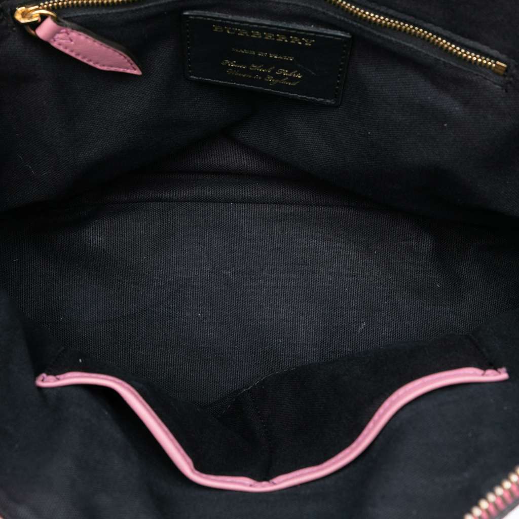 Burberry Small Leather Trimmed House Check Canvas Bridle Orchard Satchel - 4