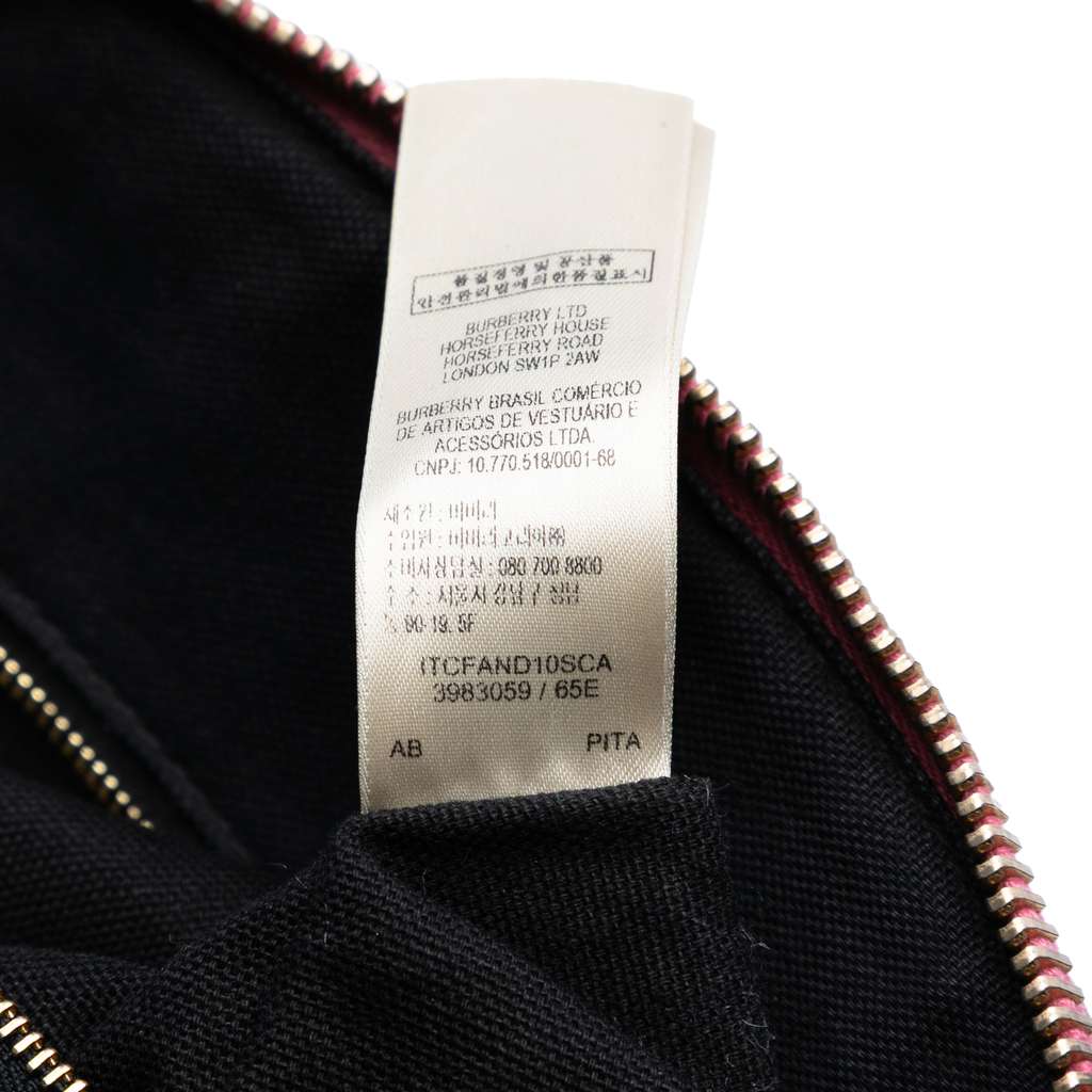 Burberry Small Leather Trimmed House Check Canvas Bridle Orchard Satchel - Detail 1