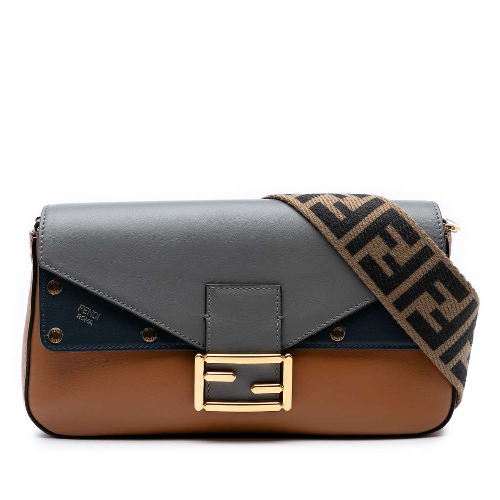 Fendi Vitello Grace FF 1974 Baguette Crossbody