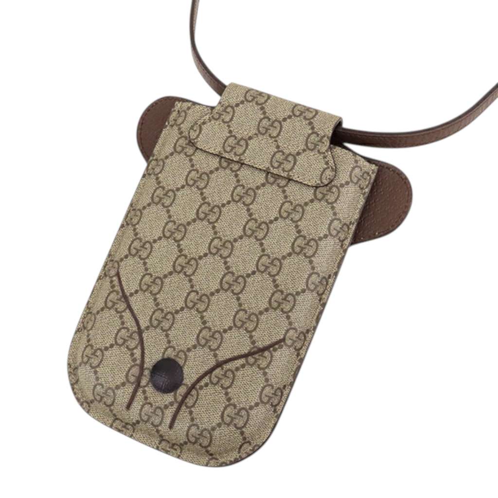 Gucci GG Supreme Teddy Phone Holder - Back view