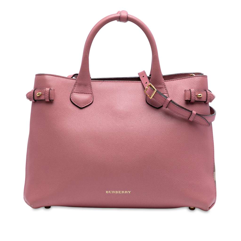 Burberry Medium Leather and House Check Banner Satchel