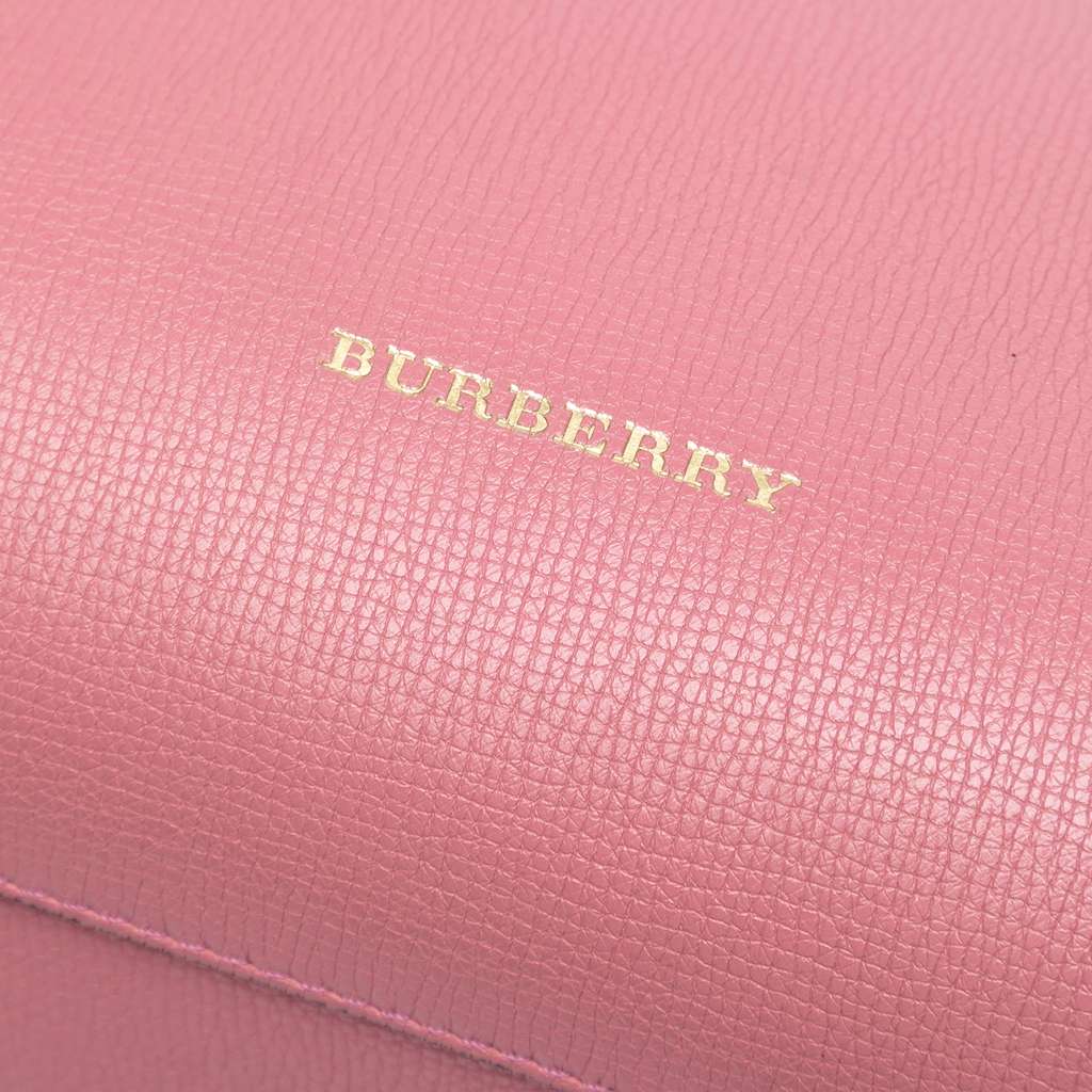 Burberry Medium Leather and House Check Banner Satchel - Side view