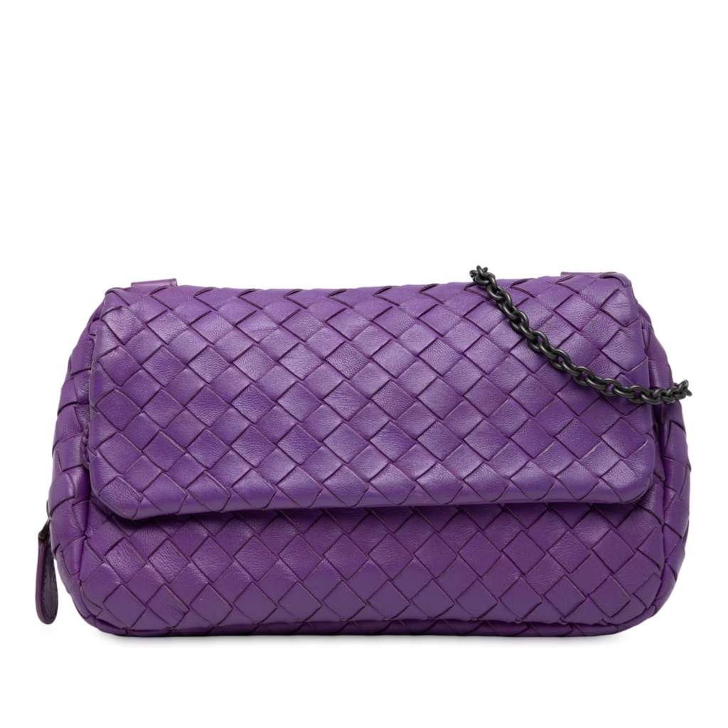 Bottega Veneta Mini Nappa Intrecciato Expandable Chain Flap Crossbody