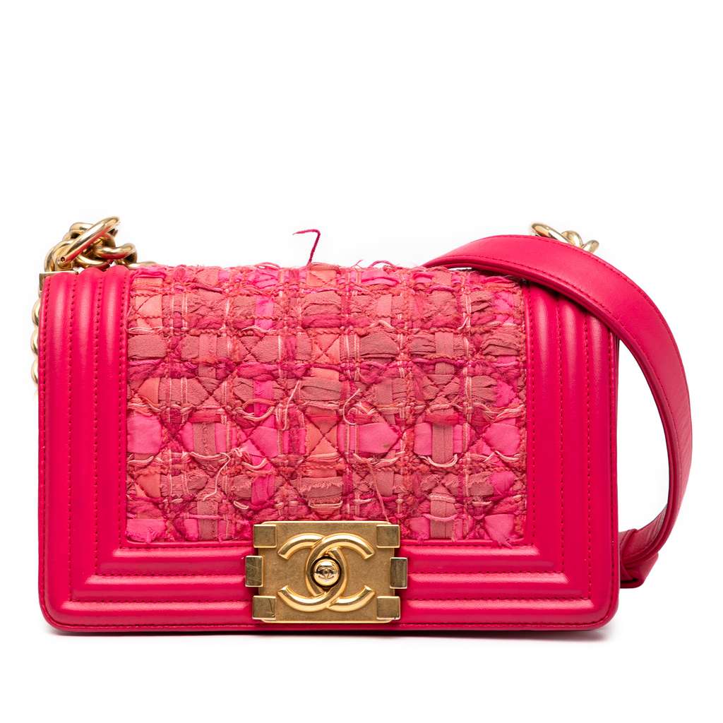 Chanel Mini Tweed and Lambskin Boy Flap