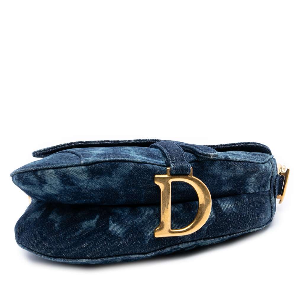 Dior Denim Tie Dye Saddle Bag - Image 6