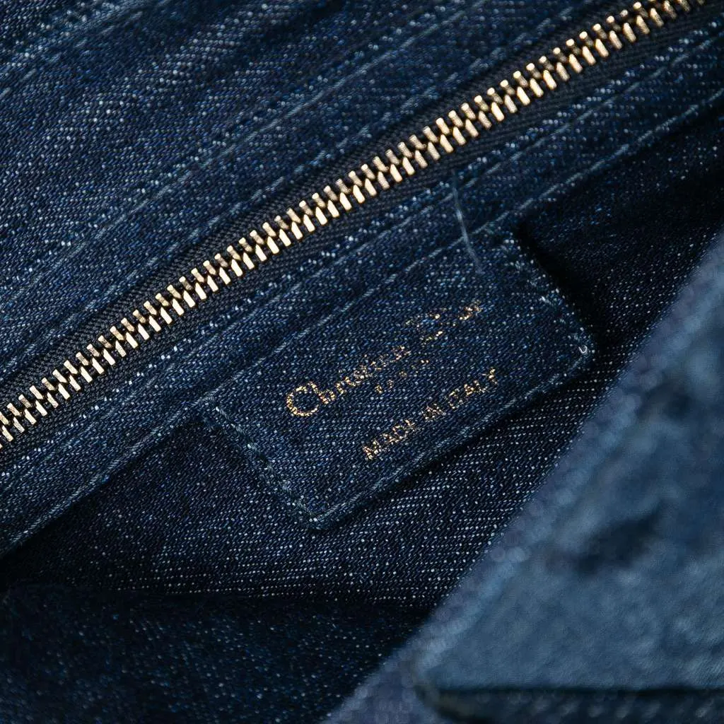 Dior Denim Tie Dye Saddle Bag Blue Denim Good - Box View