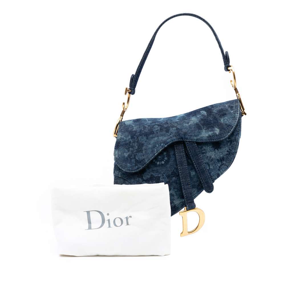 Dior Denim Tie Dye Saddle Bag - Image 10