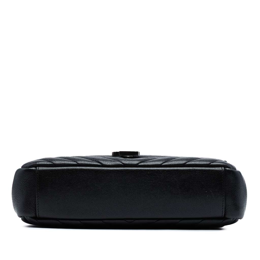 Saint Laurent Medium Chevron Sheepskin Monogram College Satchel - 3