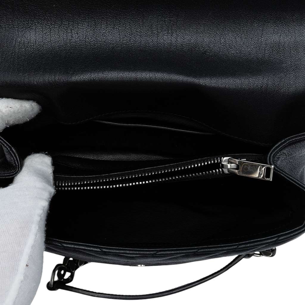 Saint Laurent Medium Chevron Sheepskin Monogram College Satchel - 4