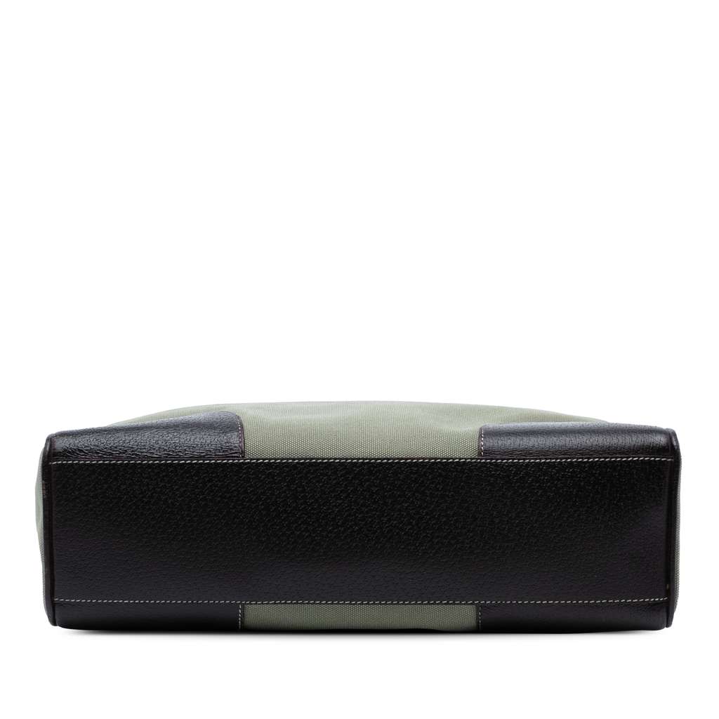 Prada Cinghiale Trimmed Canvas Canapa Tote - Image 6