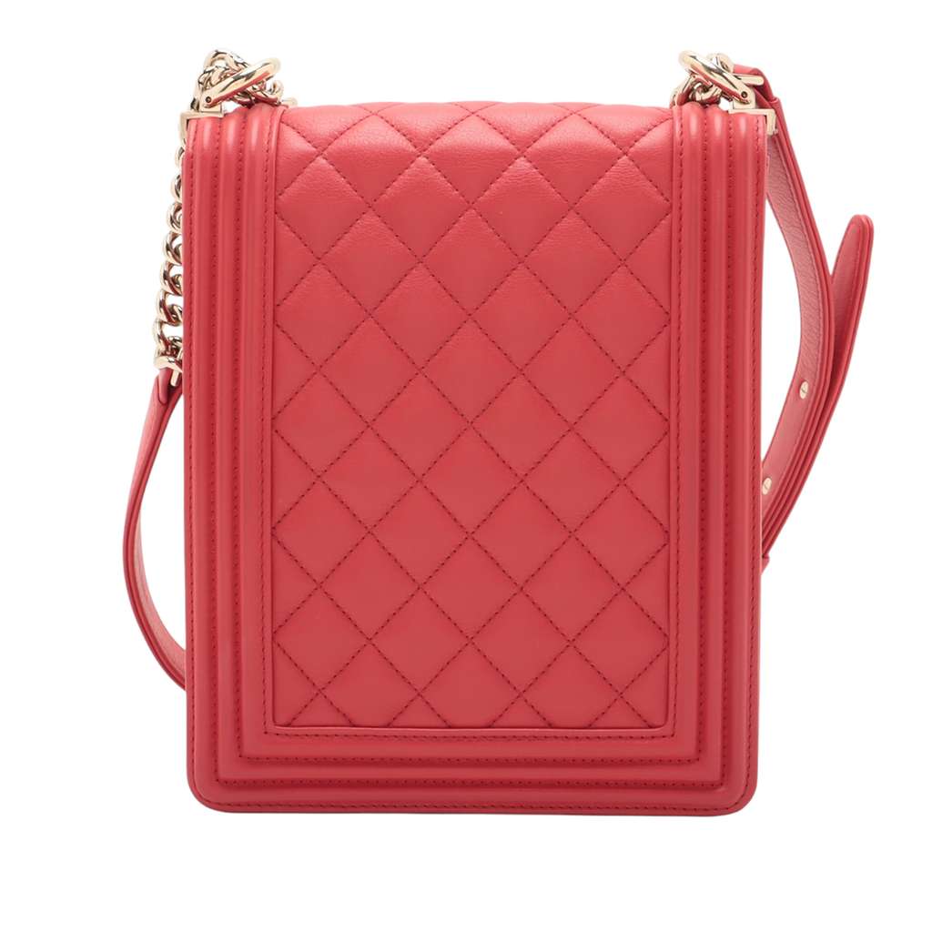 Chanel Quilted Lambskin North South Boy Flap - Back view