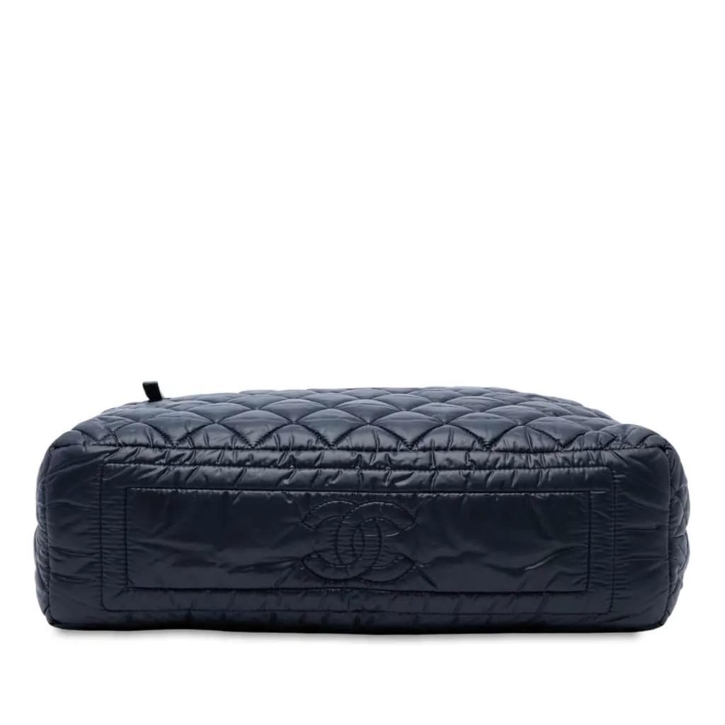 Chanel Quilted Nylon Coco Cocoon Hobo Blue Very good - Inside View