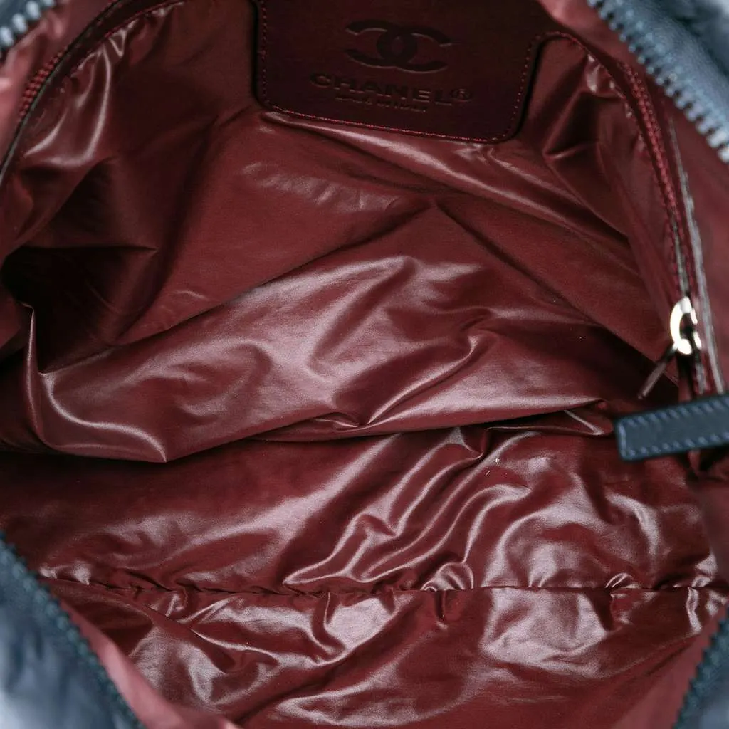 Chanel Quilted Nylon Coco Cocoon Hobo Blue Very good - Model View