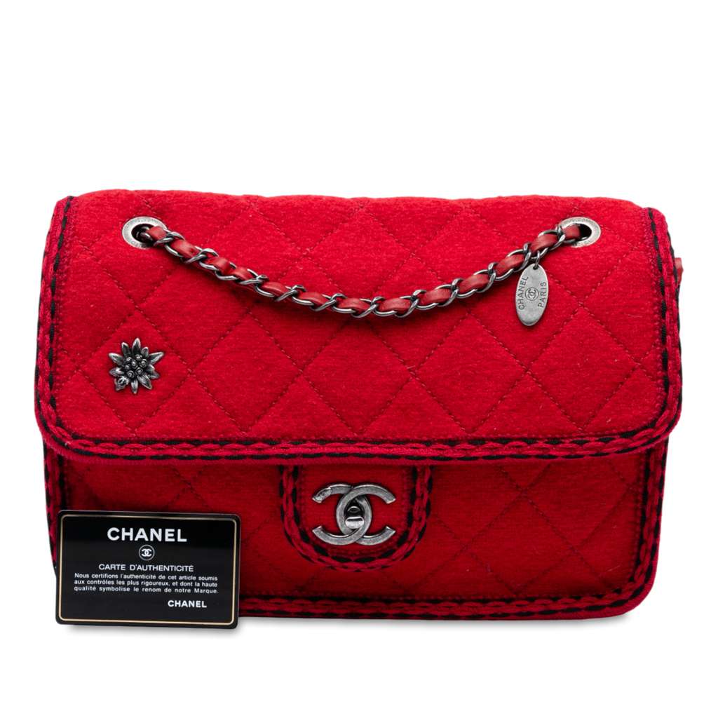 Chanel Paris-Salzburg Medium Quilted Wool Edelweiss Flap - Image 11