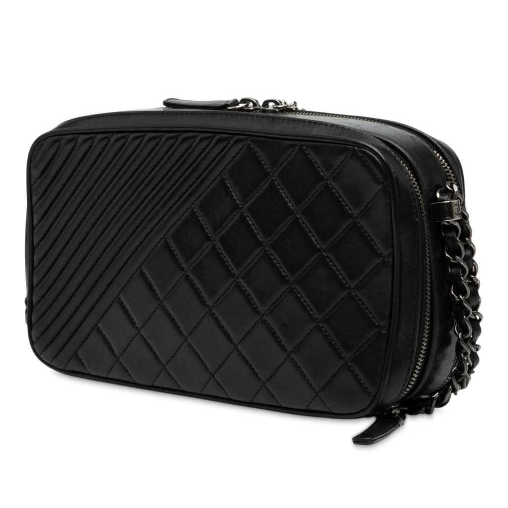 Chanel Medium Quilted Lambskin Coco Boy Camera Bag - Back view