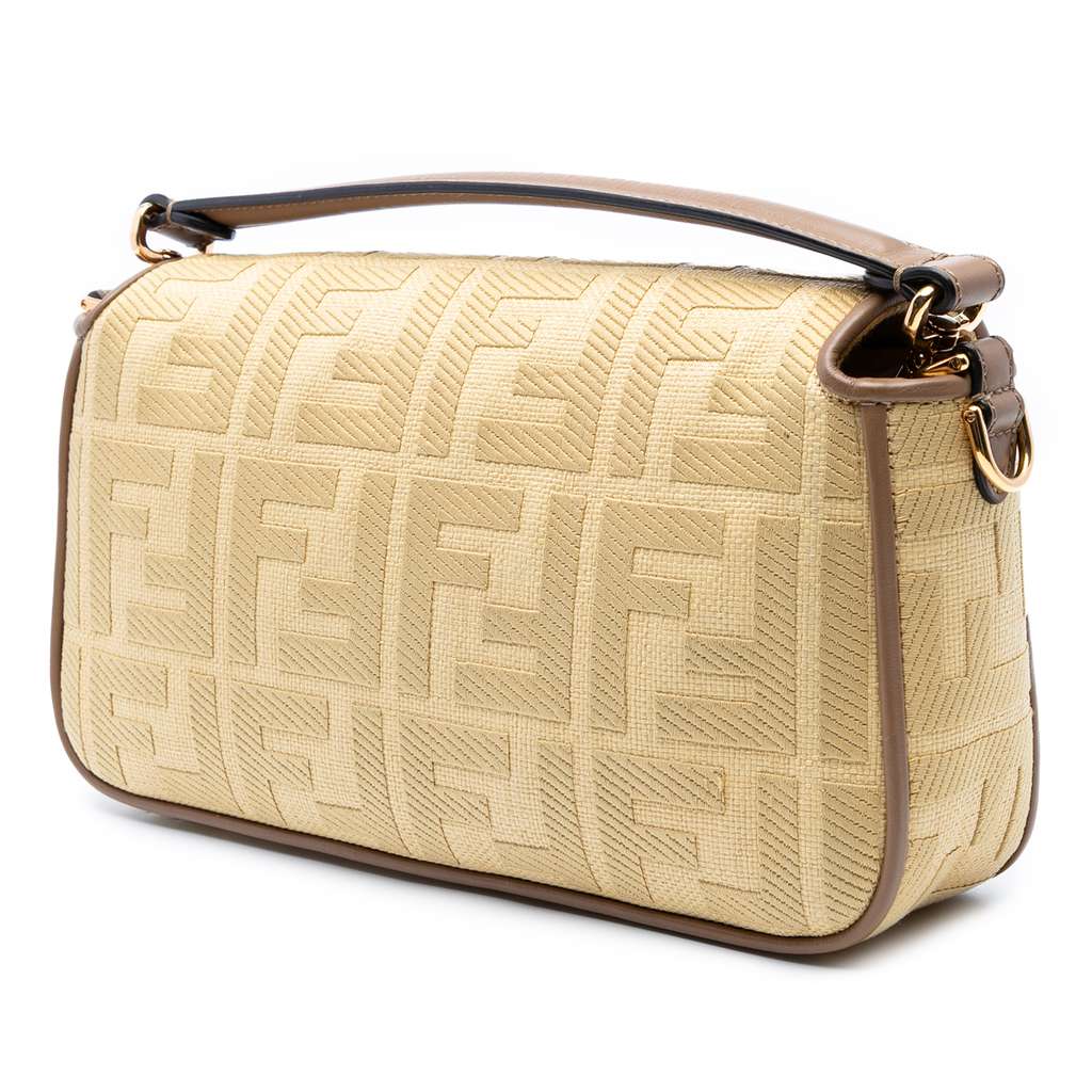 Fendi Medium Embroidered Canvas Baguette Satchel - Back view