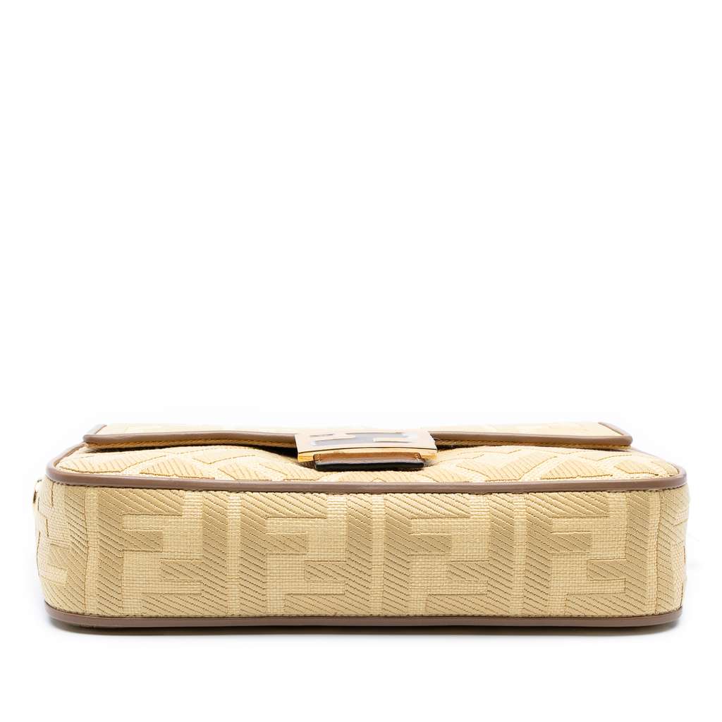 Fendi Medium Embroidered Canvas Baguette Satchel - Image 6