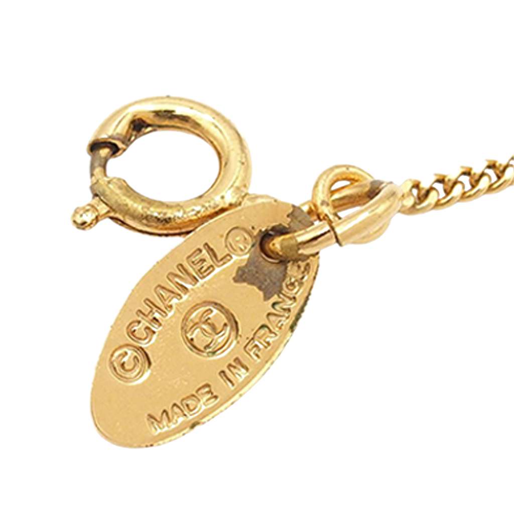 Chanel Gold Plated Faux Pearl Pendant Necklace - 5