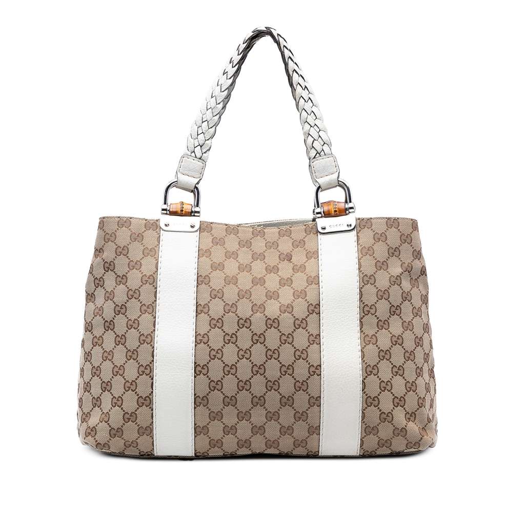 Gucci Medium GG Canvas Bamboo Libeccio Tote
