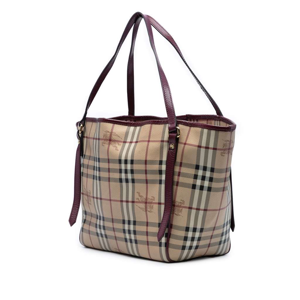 Burberry Small Haymarket Check Coated Canvas Canterbury Tote - Back view