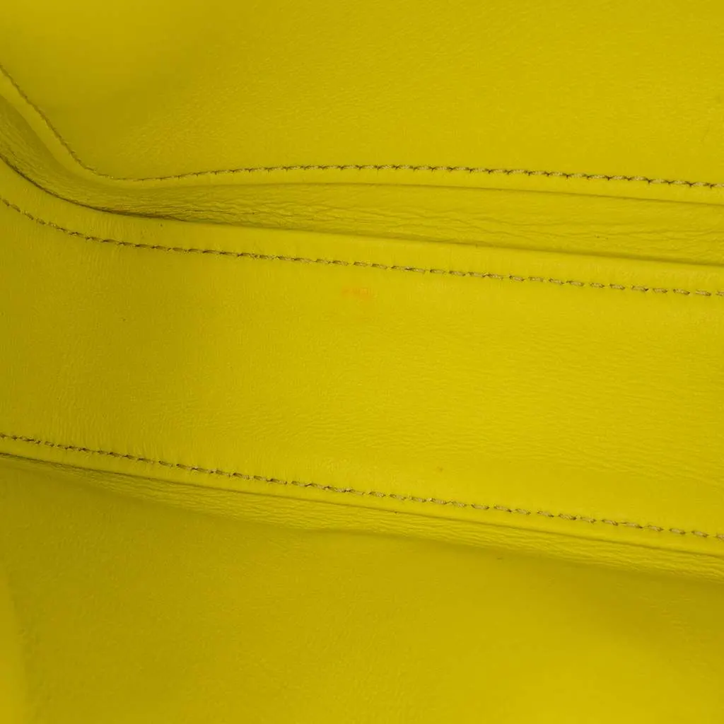 Celine Calfskin Cuir Triomphe Chain Shoulder Bag Yellow Leather Good - Box View