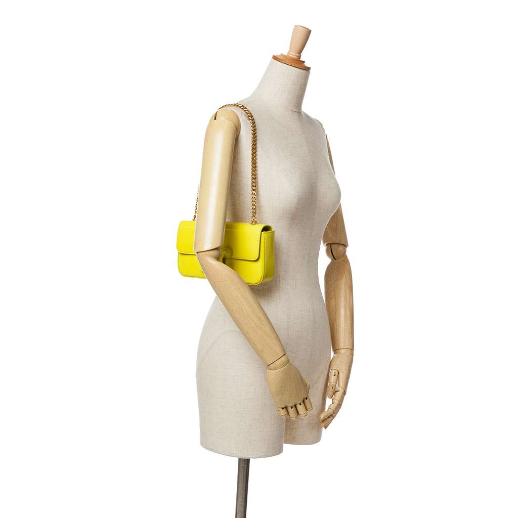 Celine Calfskin Cuir Triomphe Chain Shoulder Bag - Image 10