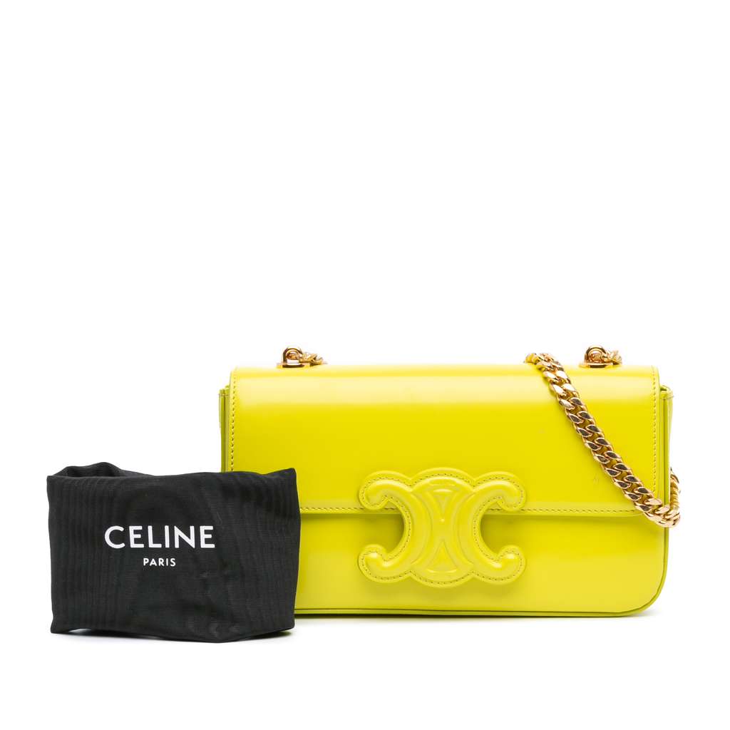 Celine Calfskin Cuir Triomphe Chain Shoulder Bag - Image 11