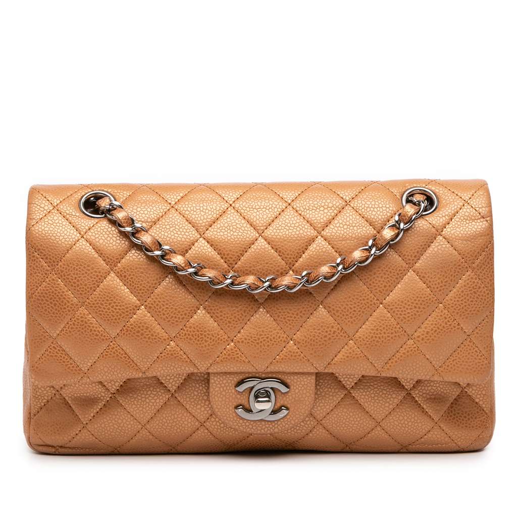 Chanel Medium Classic Metallic Caviar Double Flap