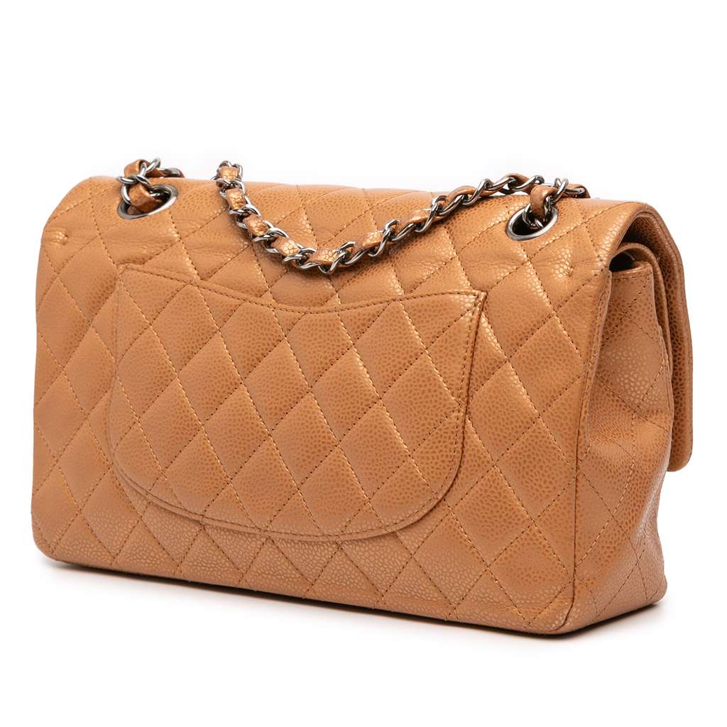 Chanel Medium Classic Metallic Caviar Double Flap - Back view