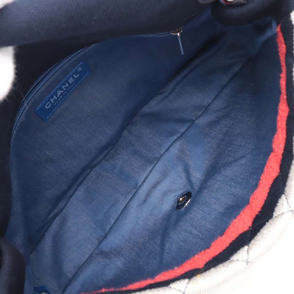 Chanel Jumbo Stripe Jersey Felt and Rope Flap - Image 6