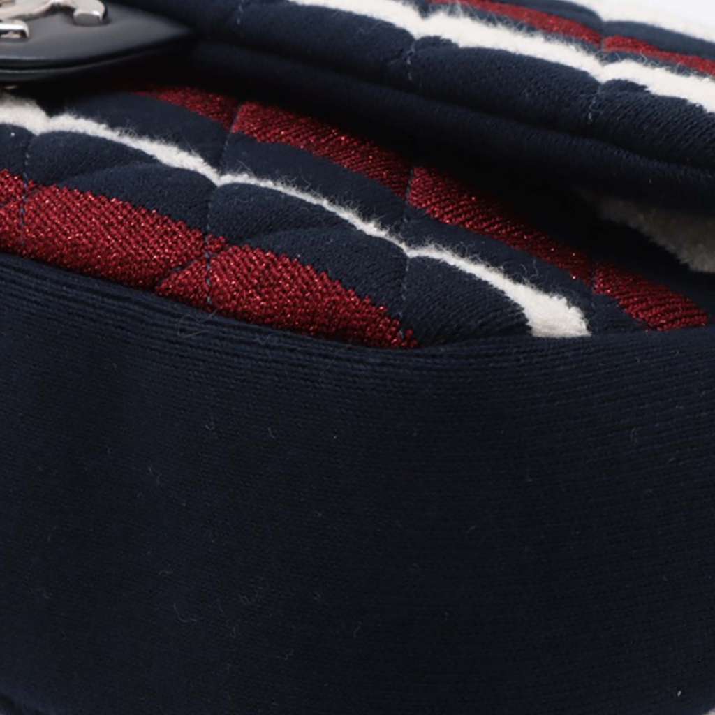 Chanel Jumbo Stripe Jersey Felt and Rope Flap - Detail 1