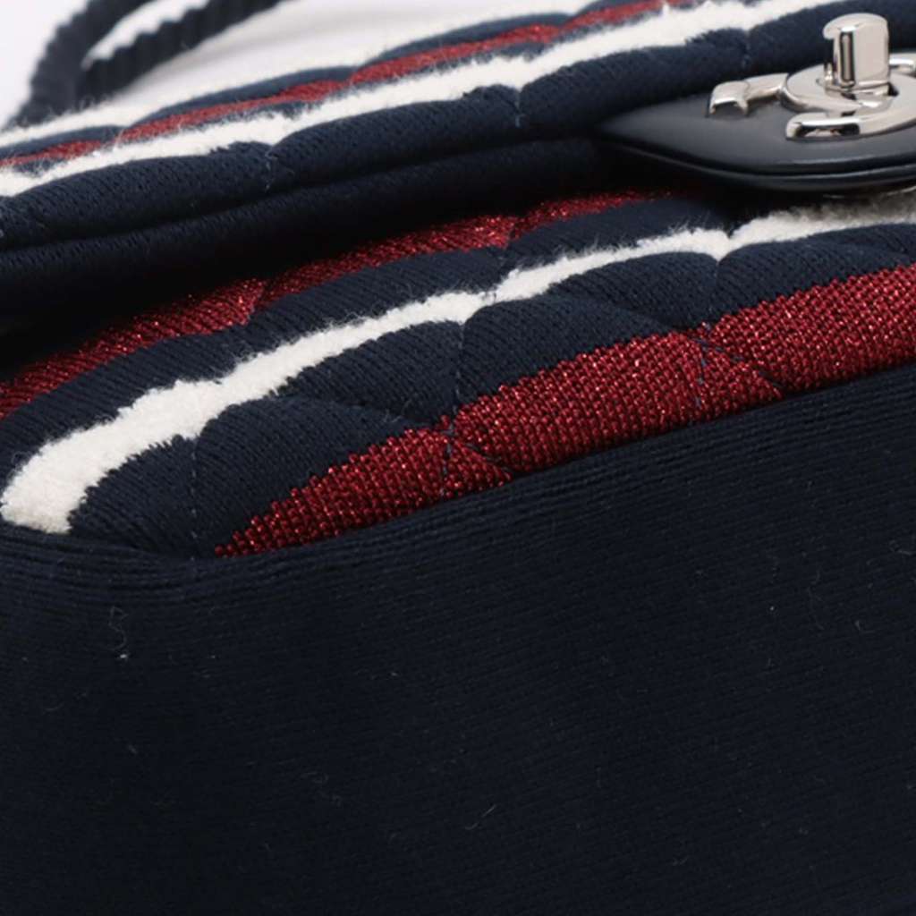 Chanel Jumbo Stripe Jersey Felt and Rope Flap - Detail 2