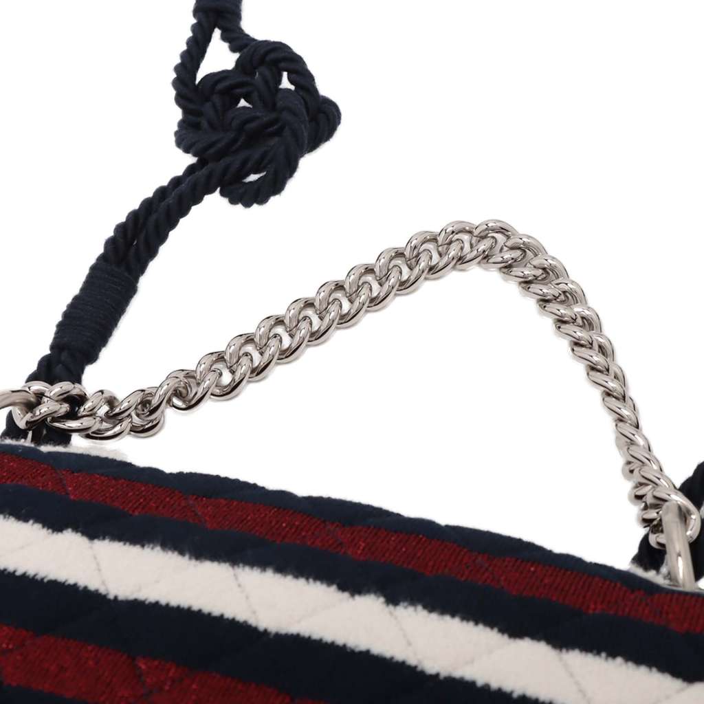 Chanel Jumbo Stripe Jersey Felt and Rope Flap - Image 10