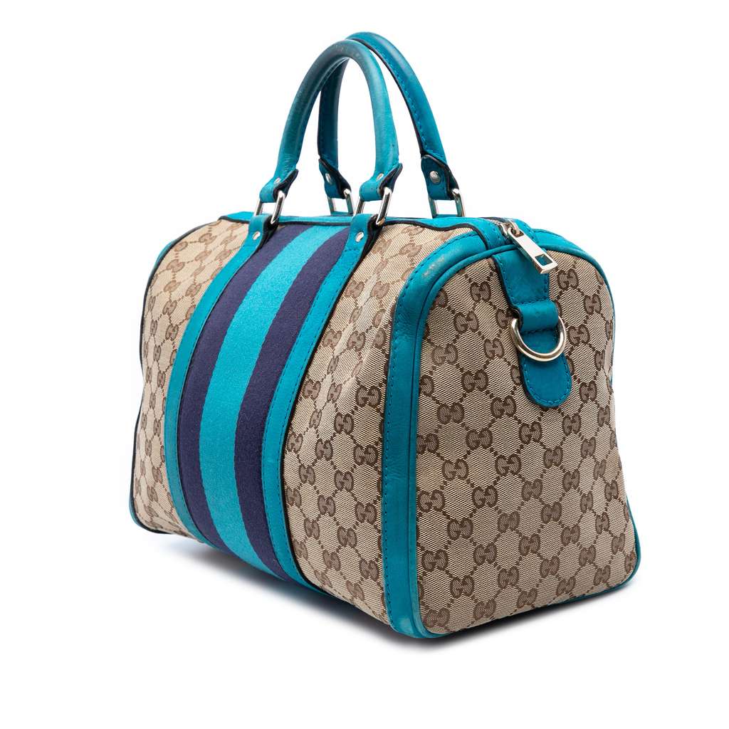 Gucci Medium GG Canvas Web Joy Boston Bag - Back view
