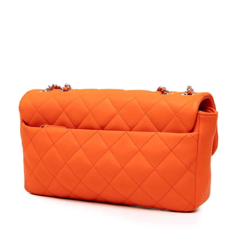 Chanel Medium Quilted Lambskin Rubber Coco Rain Flap - Back view